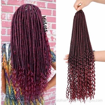 Heat Resistant Top Quality Wine Red Color Dreaklocks Braid Hair Extension Synthetic Wine Red Color Hair
